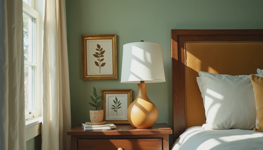 A styled cozy bedroom bed with neutral linens and warm pillows, showing affordable decor updates.webp