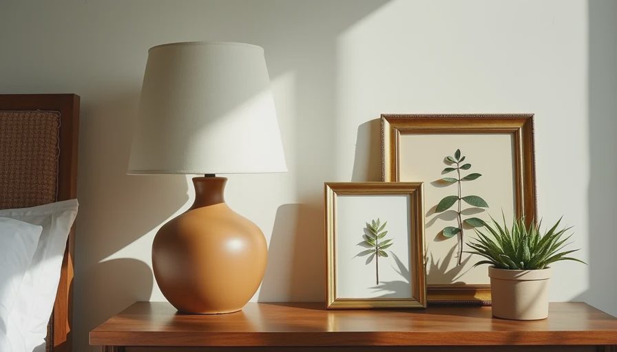 A textured neutral wall backdrop with a modern side table and lamp, illustrating quiet living room elements.webp