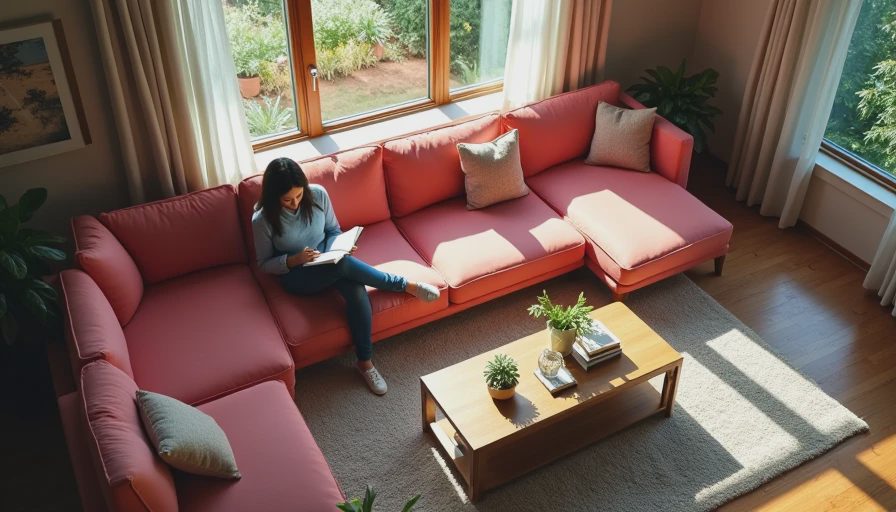Visual context for deep seat sofa