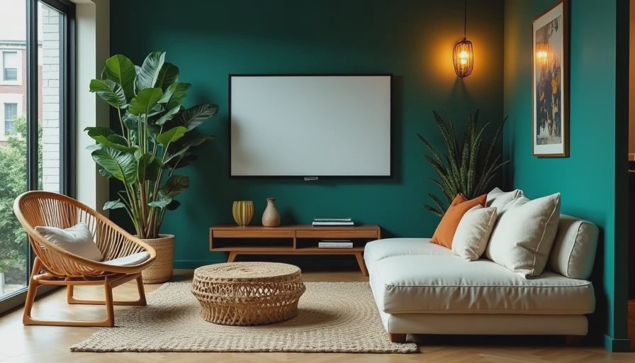 Visual context for boho living room