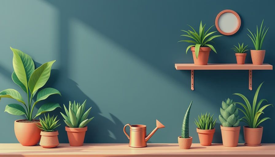 Visual context for how to decorate with plants