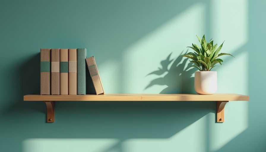 Visual context for floating shelves
