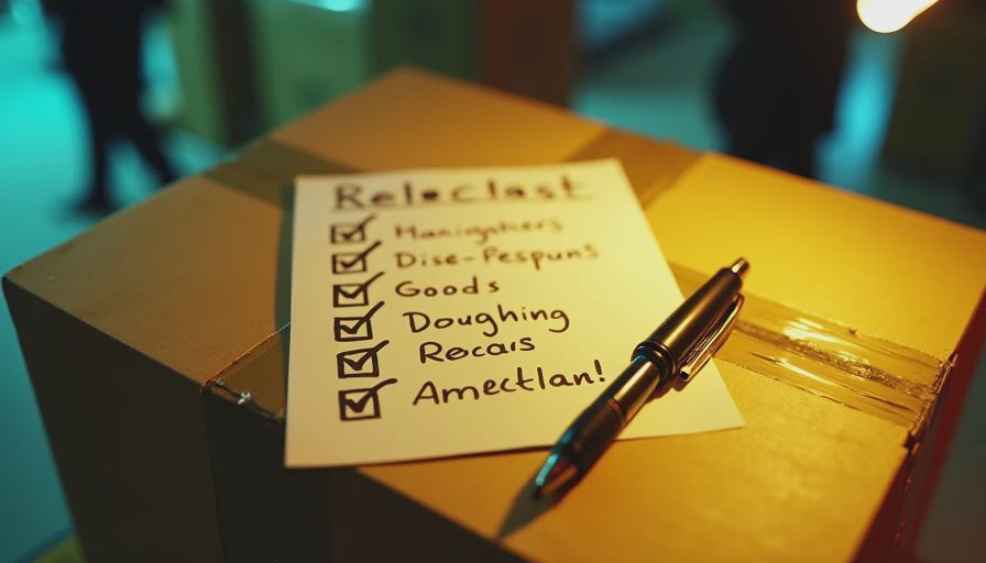 Visual context for checklist for moving